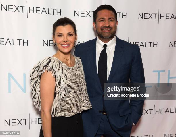 Of Next Health Darshan Shah M.D. And TV personality Ali Landry attend the Next Health Grand Opening at Westfield, Century City on June 6, 2018 in Los...