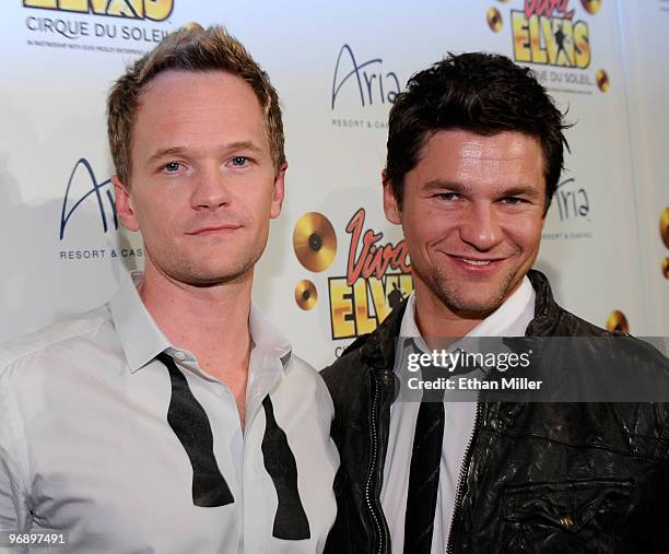 Actors Neil Patrick Harris and David Burtka arrive at the world premiere of Cirque du Soleil's "Viva ELVIS" production at the Aria Resort & Casino at...