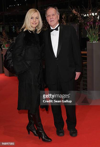 Werner Herzog and wife Lena Herzog attend the 'Otouto' Premiere during day ten of the 60th Berlin International Film Festival at the Berlinale Palast...