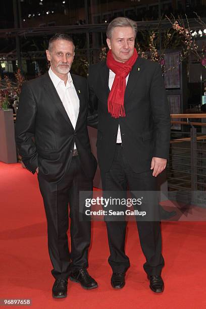 Berlin's mayor Klaus Wowereit and his partner Joern Kubicki attend the 'Otouto' Premiere during day ten of the 60th Berlin International Film...