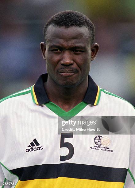 Andrew Rabutla of South Africa lines up before the International Friendly match between Sweden and South Arica played at the Rasunda Stadion in...