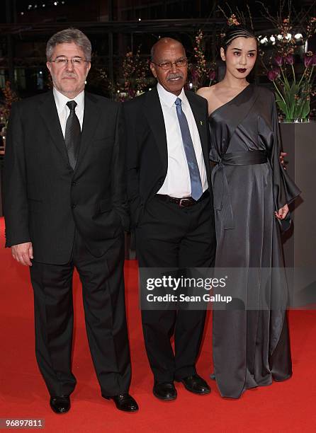 Jury Members Jose Maria Morales, Nuruddin Farah and Yu Nan attend the 'Otouto' Premiere during day ten of the 60th Berlin International Film Festival...