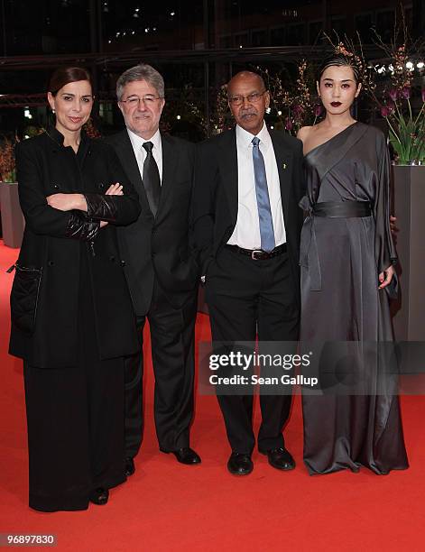 Jury Members Francesca Comencini, Jose Maria Morales, Nuruddin Farah and Yu Nan attend the 'Otouto' Premiere during day ten of the 60th Berlin...