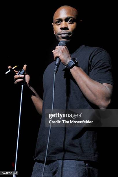 Dave Chapelle introduces Erykah Badu at The Fox Theater on February 19, 2010 in Oakland, California.