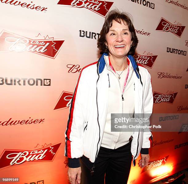 Former Olympian Bonnie Blair attends the Club Bud Burton Party at the Commodore Ballroom on February 19, 2010 during the Olympic Winter Games in...
