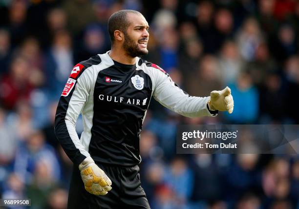 Goalkeeper of Queens Park Rangers Carl Ikeme in action during the Coca-Cola Championship match between Queens Park Rangers and Doncaster Rovers at...