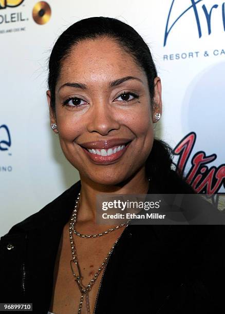 Actress Gina Torres arrives at the world premiere of Cirque du Soleil's "Viva ELVIS" production at the Aria Resort & Casino at CityCenter February...