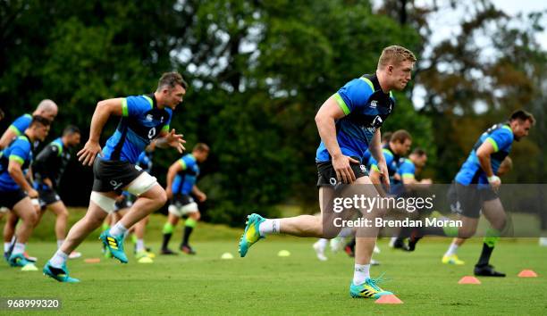 Queensland , Australia - 7 June 2018; Dan Leavy, right, during Ireland rugby squad training at Royal Pines Resort in Queensland, Australia.