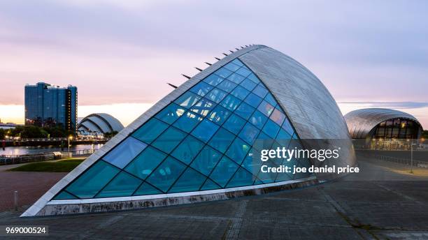 sunrise, glasgow science centre, glasgow, scotland - glasgow sunrise stock pictures, royalty-free photos & images