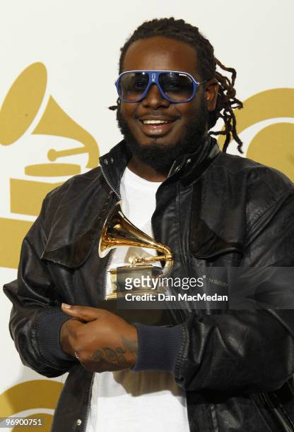 Pain poses with his award for Best R&B Performance By A Duo Or Group With Vocals in the press room at the 52nd Annual GRAMMY Awards held at Staples...