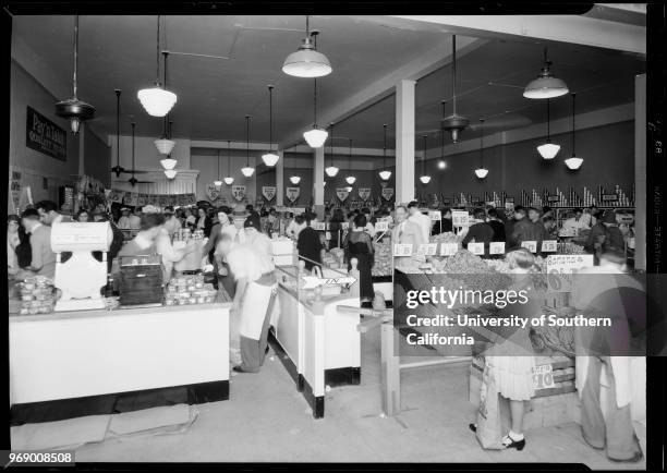 Exterior and interior of Pay'n Takit store, 329 North Brand Boulevard, Glendale, California, 1931.