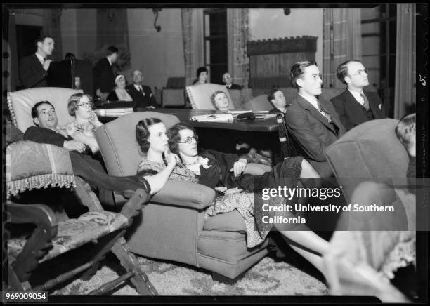 Party at club house, Bel Air Bay Club, Los Angeles, California, 1932.