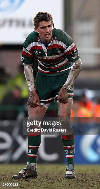 Toby Flood of Leicester looks on during the Guinness Premiership match between Leicester Tigers and Gloucester at Welford Road on February 20, 2010...