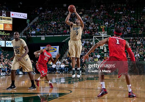 Chris Howard of the South Florida Bulls shoots against the St John's Red Storm during the game at the SunDome on February 20, 2010 in Tampa, Florida.