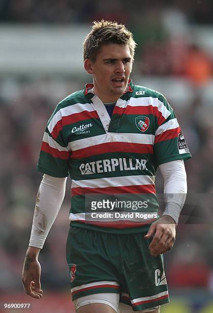 Toby Flood of Leicester looks on during the Guinness Premiership match between Leicester Tigers and Gloucester at Welford Road on February 20, 2010...