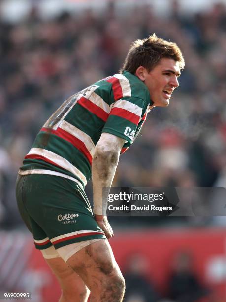 Toby Flood of Leicester looks on during the Guinness Premiership match between Leicester Tigers and Gloucester at Welford Road on February 20, 2010...