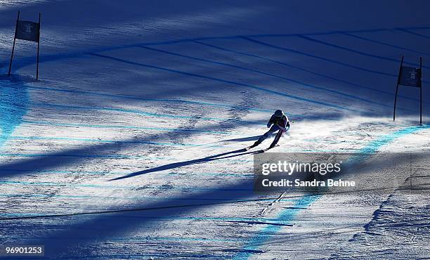 Julia Mancuso of the United States commptes in the women's alpine skiing Super-G on day nine of the Vancouver 2010 Winter Olympics at Whistler...