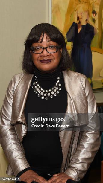 Diane Abbott attends a dinner hosted by Simon Woolley of Operation Black Vote in honour of Reverend Al Sharpton at The Groucho Club on June 6, 2018...