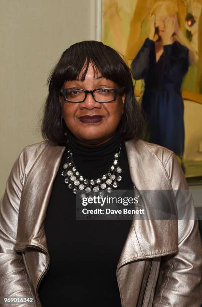 Diane Abbott attends a dinner hosted by Simon Woolley of Operation Black Vote in honour of Reverend Al Sharpton at The Groucho Club on June 6, 2018...