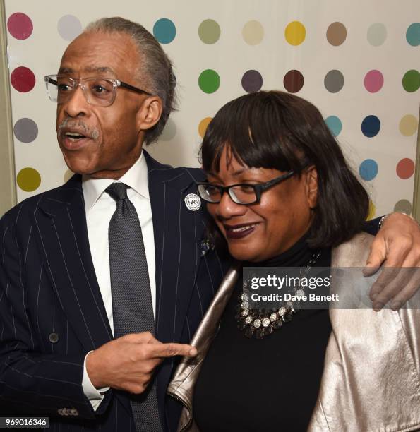 The Reverend Al Sharpton and Diane Abbott MP attend a dinner hosted by Simon Woolley of Operation Black Vote in honour of Reverend Al Sharpton at The...