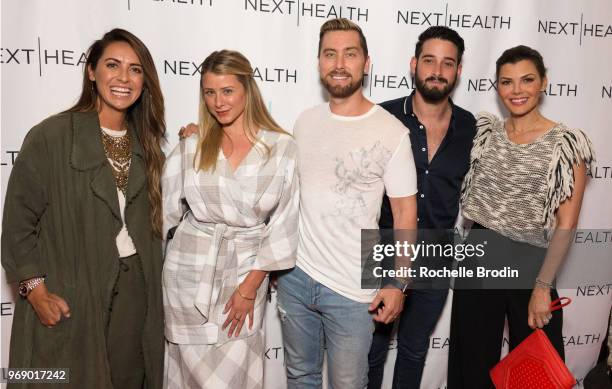 Riawna Capri, Lauren Bosworth, Lance Bass, Michael Turchin and Ali Landry attend the Next Health Grand Opening at the Westfield, Century City on June...