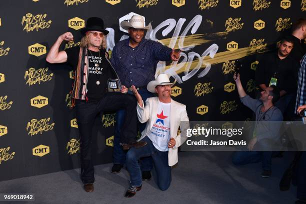 John Rich, Cowboy Troy and Big Kenny arrives at the 2018 CMT Music Awards at Bridgestone Arena on June 6, 2018 in Nashville, Tennessee.