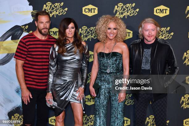 Little Big Town arrives at the 2018 CMT Music Awards at Bridgestone Arena on June 6, 2018 in Nashville, Tennessee.