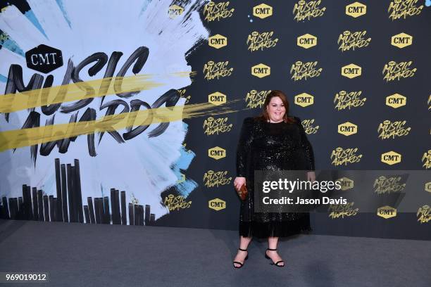 Chrissy Metz arrives at the 2018 CMT Music Awards at Bridgestone Arena on June 6, 2018 in Nashville, Tennessee.