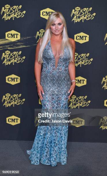 Brooke Hogan arrives at the 2018 CMT Music Awards at Bridgestone Arena on June 6, 2018 in Nashville, Tennessee.