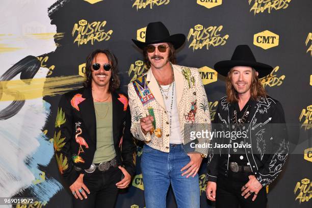 Midland arrives at the 2018 CMT Music Awards at Bridgestone Arena on June 6, 2018 in Nashville, Tennessee.