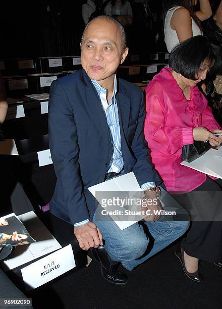 Designer Jimmy Choo attends the John Rocha catwalk show during London Fashion Week on February 20, 2010 in London, England.
