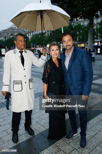 Henri Leconte and Maria Dowlatshahi attend "Diner des Legendes" at Le Fouquet's on June 6, 2018 in Paris, France.