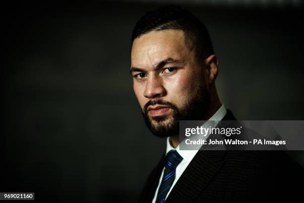 Joseph Parker during the press conference at the Dorchester Hotel, London.