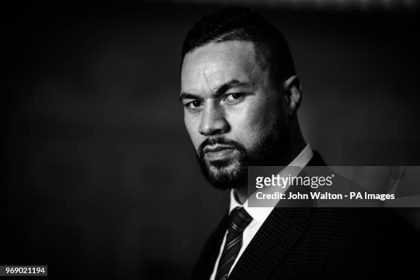 Joseph Parker during the press conference at the Dorchester Hotel, London.