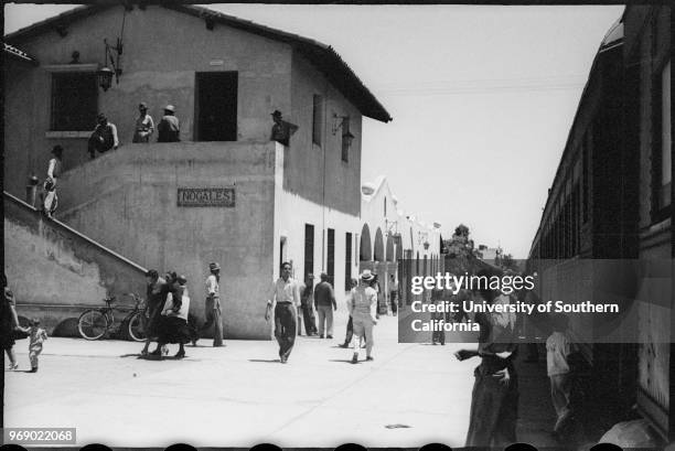 Exteriors of train, Guaymas & Nogales, Sonora, Mexico, early to mid twentieth century.