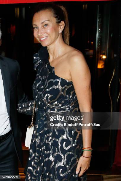 Iva Majoli attends "Diner des Legendes" at Le Fouquet's on June 6, 2018 in Paris, France.