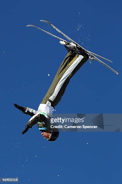 Jacqui Cooper of Australia competes in the freestyle skiing ladies' aerials qualification on day 9 of the Vancouver 2010 Winter Olympics at Cypress...