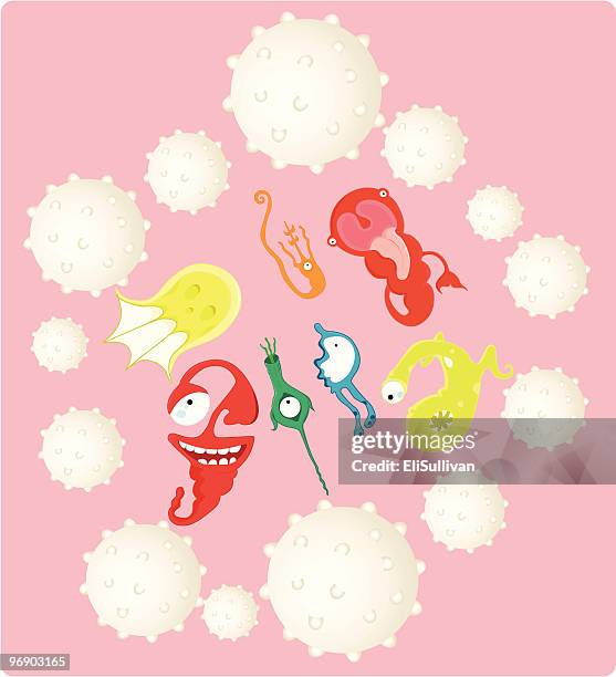 human immune system - white blood cell stock illustrations