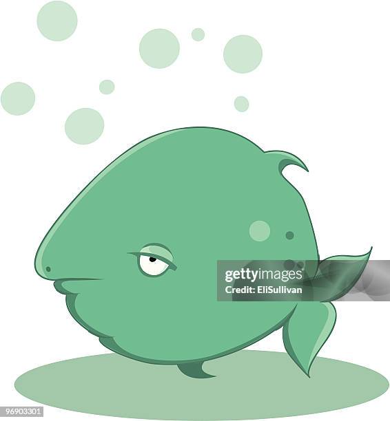sleepy fish - carp stock illustrations