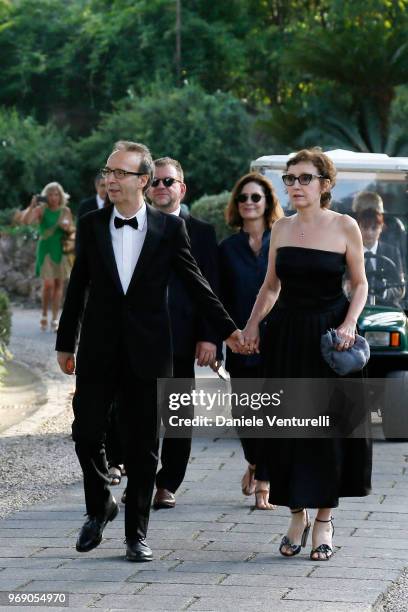 Roberto Benigni and Nicoletta Braschi attend the McKim Medal Gala 2018 at Villa Aurelia on June 6, 2018 in Rome, Italy.