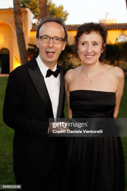 Roberto Benigni and Nicoletta Braschi attend the McKim Medal Gala 2018 at Villa Aurelia on June 6, 2018 in Rome, Italy.