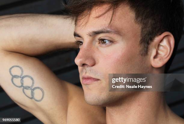 Competitive diver Tom Daley is photographed for the Times on April 20, 2018 in London, England.