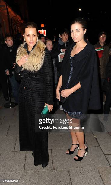 Yasmin Le Bon and Amber Le Bon attends Finch & Partners annual pre-BAFTA party at Annabels on February 20, 2010 in London, England.