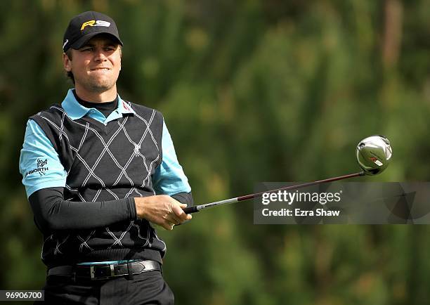 Sean O'Hair in action during the first round of the AT&T Pebble Beach National Pro-Am at at the Spyglass Hill Golf Course on February 11, 2010 in...