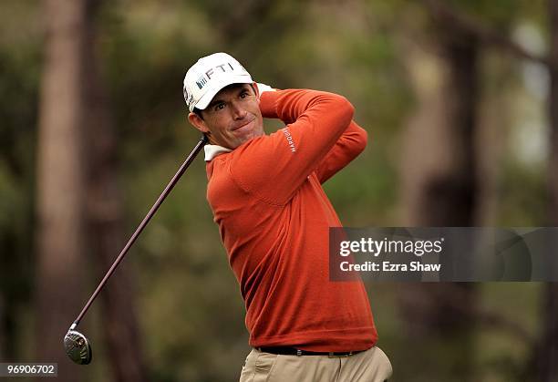 Padraig Harrington of Ireland in action during the first round of the AT&T Pebble Beach National Pro-Am at at the Spyglass Hill Golf Course on...