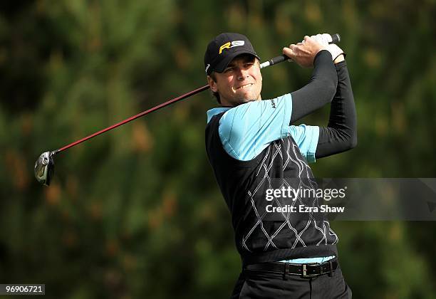 Sean O'Hair in action during the first round of the AT&T Pebble Beach National Pro-Am at at the Spyglass Hill Golf Course on February 11, 2010 in...