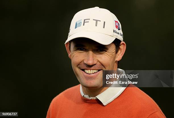 Padraig Harrington of Ireland in action during the first round of the AT&T Pebble Beach National Pro-Am at at the Spyglass Hill Golf Course on...