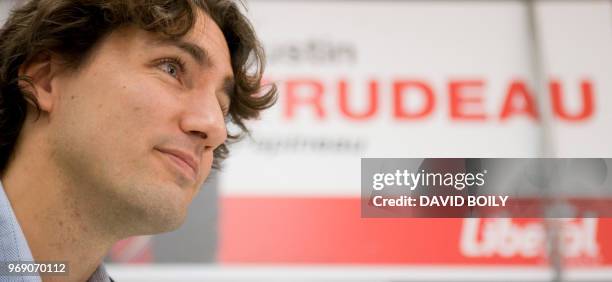 Justin Trudeau, son of former Canadian Prime Minister Pierre Trudeau and candidate for the Liberal Party in Montreal, is seen during an interview in...