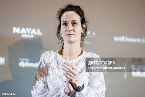 Clotilde Hesme attends the premiere of 2018 Varilux French Cinema Festival at Espaco Itau de Cinema Frei Caneca on June 6, 2018 in Sao Paulo, Brazil.