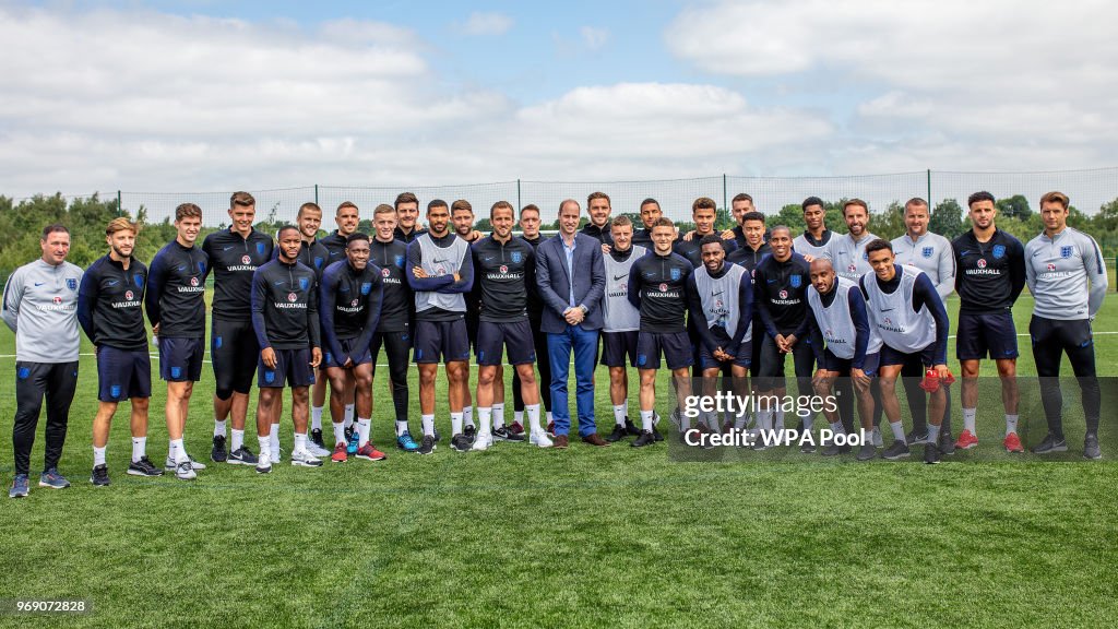 The Duke Of Cambridge Meets The England Football Squad Ahead Of The 2018 Fifa World Cup
